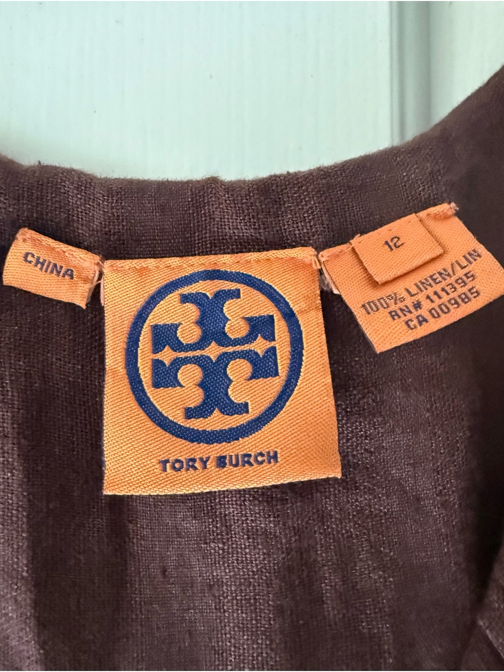 Tory Burch Brown Linen Ruffle V-Neck Sleeveless Tank Size 12 - Picture 7 of 10